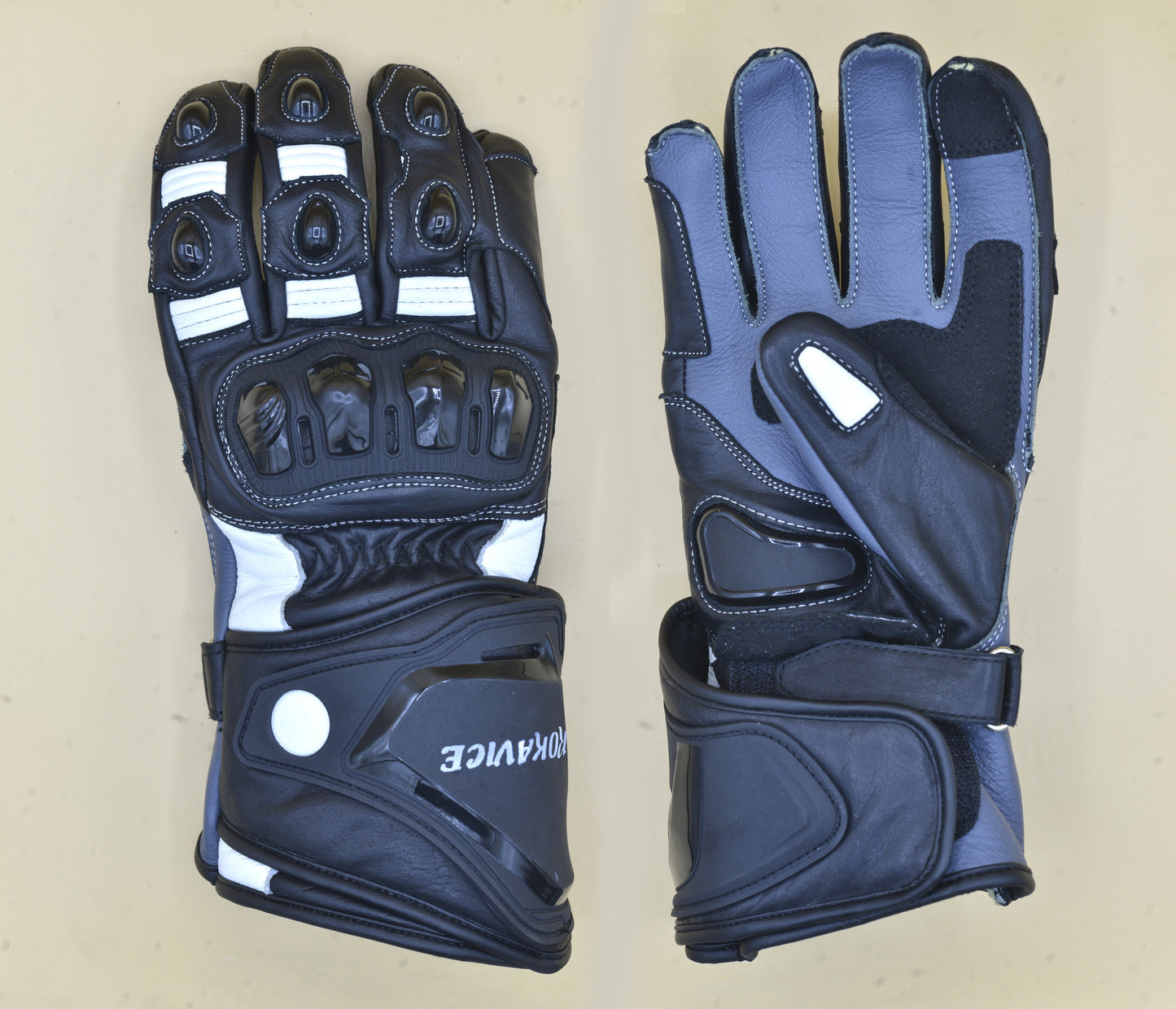 SUPER Genuine Leather Motorbike Gloves - Prime Quality Leather. 3D Protection- Touch screen compatible.