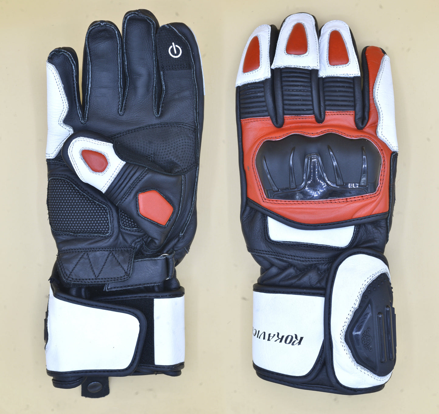 Rocky - Genuine Leather Motorbike Gloves - Prime Quality Leather - 3D Protection- Touch screen compatible