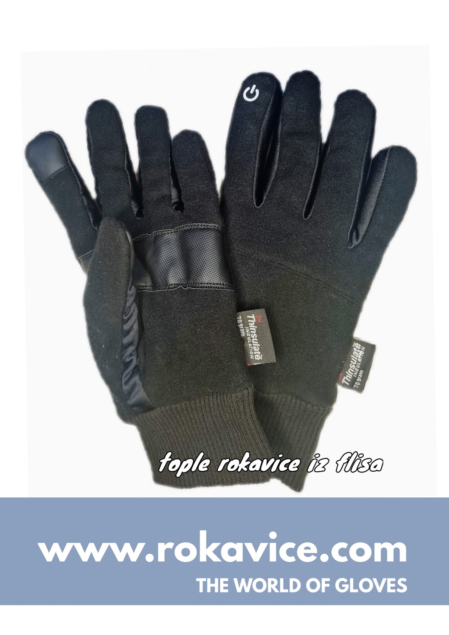 Full length thick fleece gloves for winter touch screen enabled