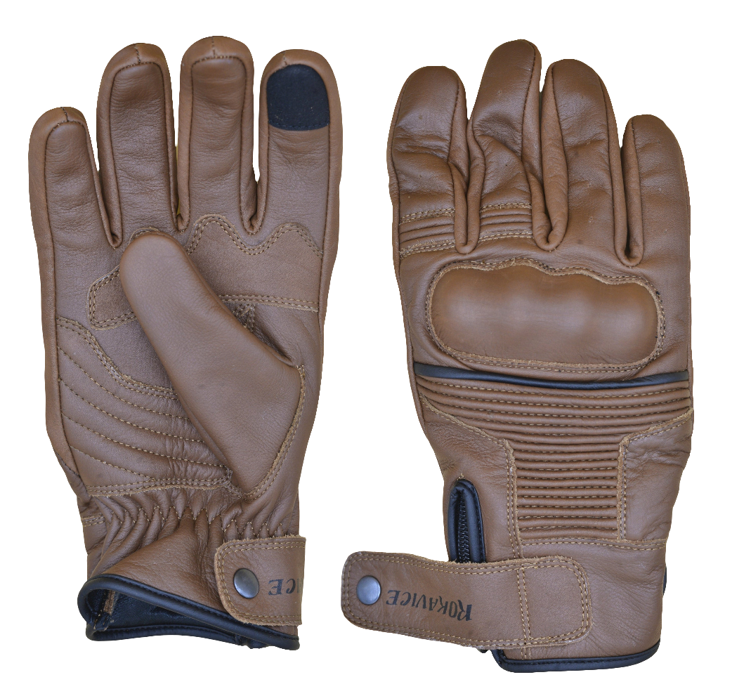 Classic - Genuine Leather Motorbike Gloves - Prime Quality Leather - 3D Protection- Touch screen compatible