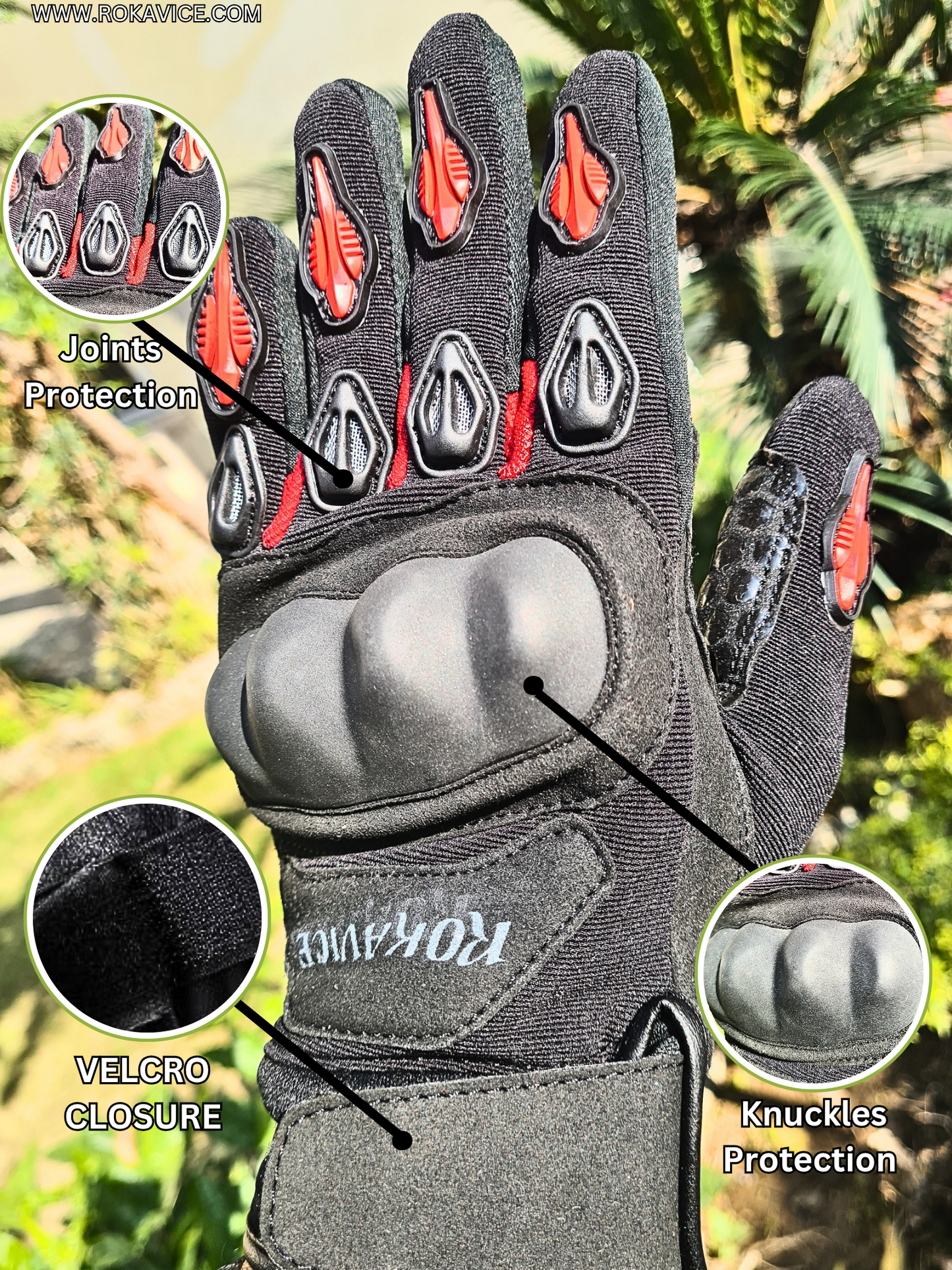 Smart - Genuine Leather Motorbike Gloves - Prime Quality Leather - 3D Protection- Touch screen compatible.